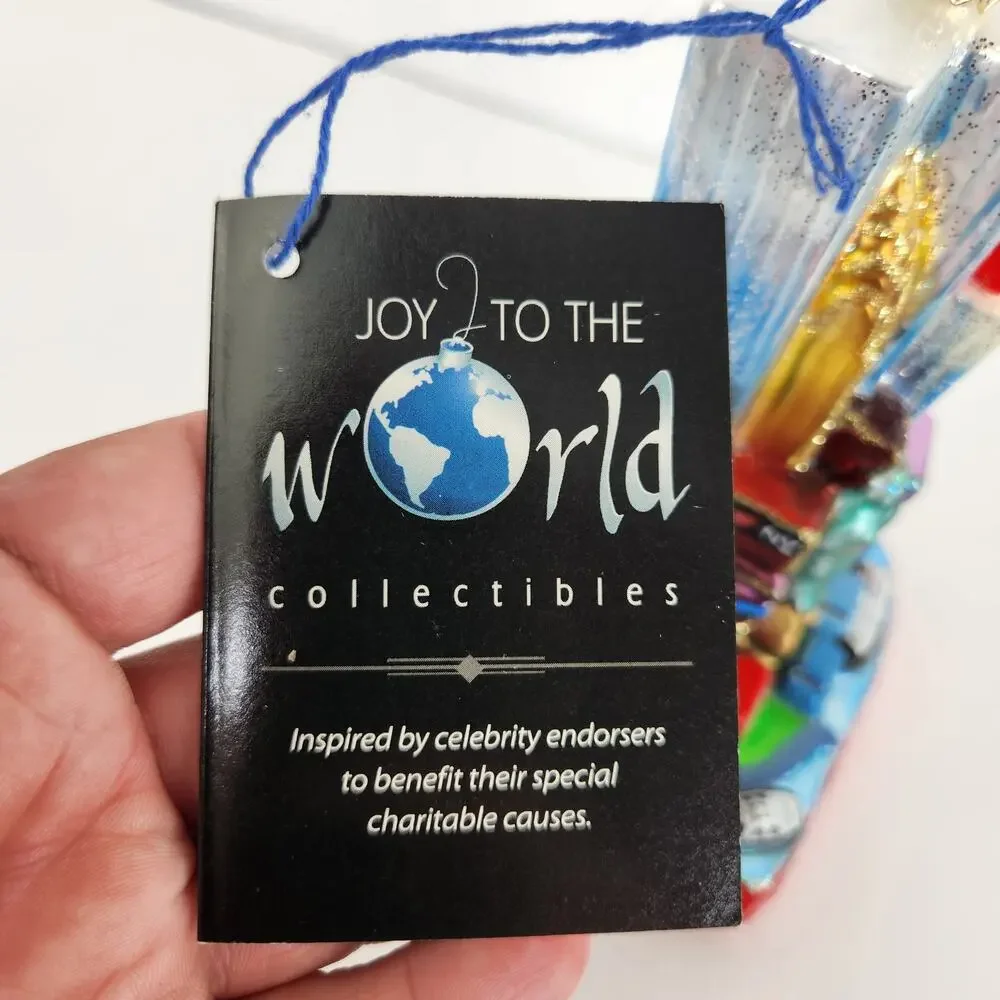 Joy to the Word Limited Edition Twin Towers Christmas Glass Ornament Hand Made